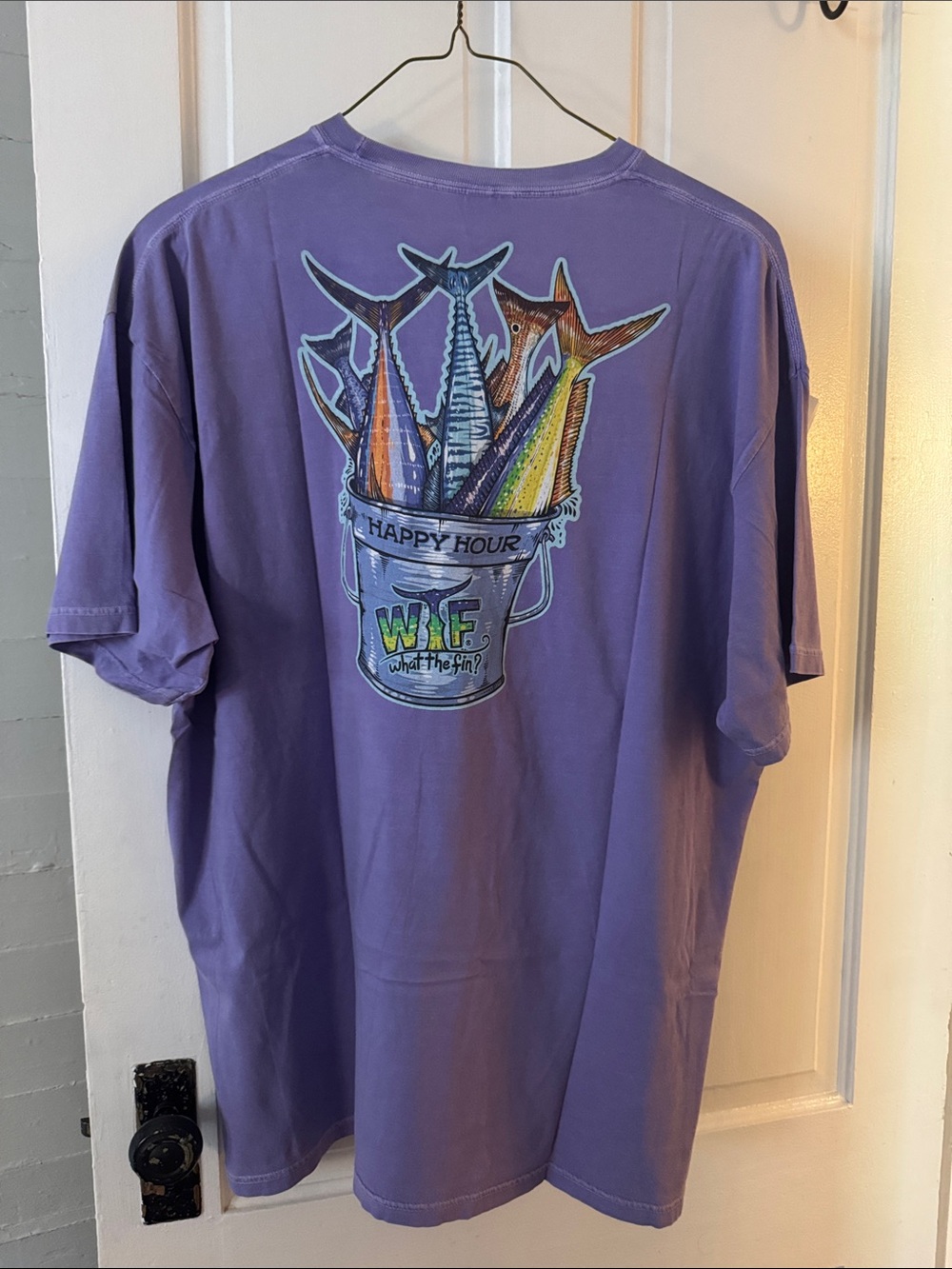 Men's Purple 'Happy Hour' Graphic Short Sleeve Tee - Casual Beach Style
